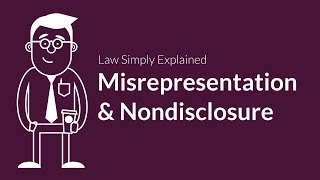 Misrepresentation and Nondisclosure  Contracts  Defenses amp Excuses [upl. by Eniowtna]