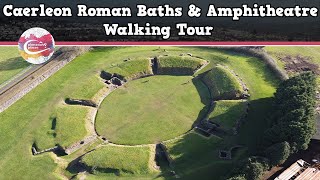 CAERLEON ROMAN BATHS amp AMPHITHEATRE WALES  Walking Tour  Pinned on Places [upl. by Kevina]