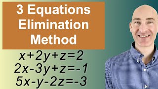 Solving Systems of 3 Equations Elimination [upl. by Ahsenor]