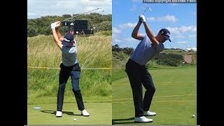 Justin Thomas golf swing  Long Iron faceon amp downtheline July 2017 [upl. by Becht]