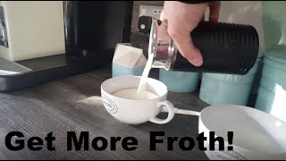 How to Get More Froth from Your Nespresso Coffee Aeroccino  Nespresso tips and help [upl. by Hpesojnhoj405]