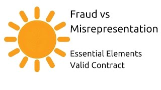 Fraud vs Misrepresentation  Other Essential Elements of a Valid Contract  CA CPT  CS amp CMA [upl. by Emsmus]